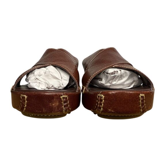 Cole Haan Country Women’s 9 Narrow Platform Sandals Brown Leather Slip On - Picture 3 of 8